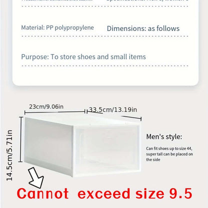 12pcs Thickened Plastic Shoes Boxes, Transparent Easy Assembly Shoes Organizer, Dustproof PP Shoes Box For Men And Women, Side Opening Door Shoes Cabinet, High Quality Shoes Storage Box