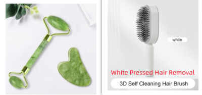 Self Cleaning Hair Brush For Women One-key Cleaning Hair Loss Airbag Massage Scalp Comb Anti-Static Hairbrush White Pressed Hair Removal set