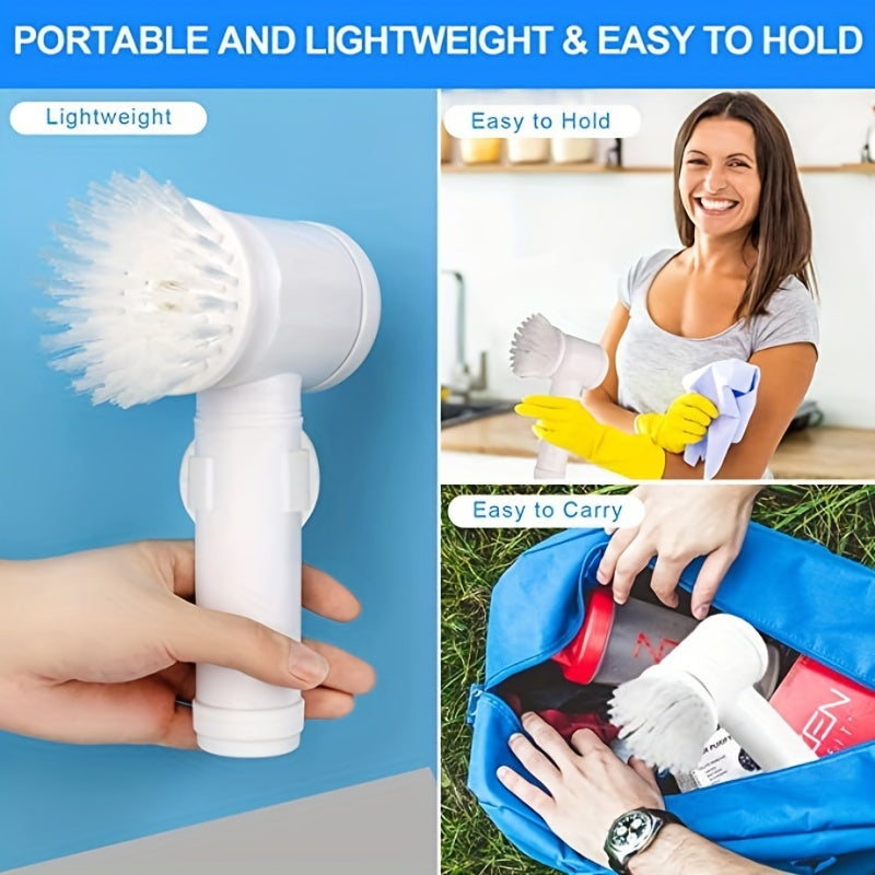 1pc Electric Spin Scrubber, Electric Cleaning Brush 5-in-1 Handheld Kitchen Cleaner Cordless Spin Scrubber, Power Scrubber Bathroom Rechargeable Scrub Brush, Automatic Rotating Power Cleaning Brush Scrubber For Cleaning