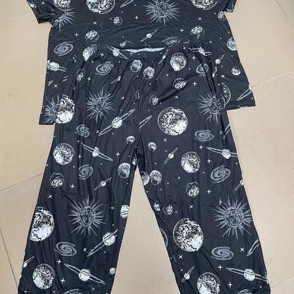 Womens Plus Size Loungewear Set black