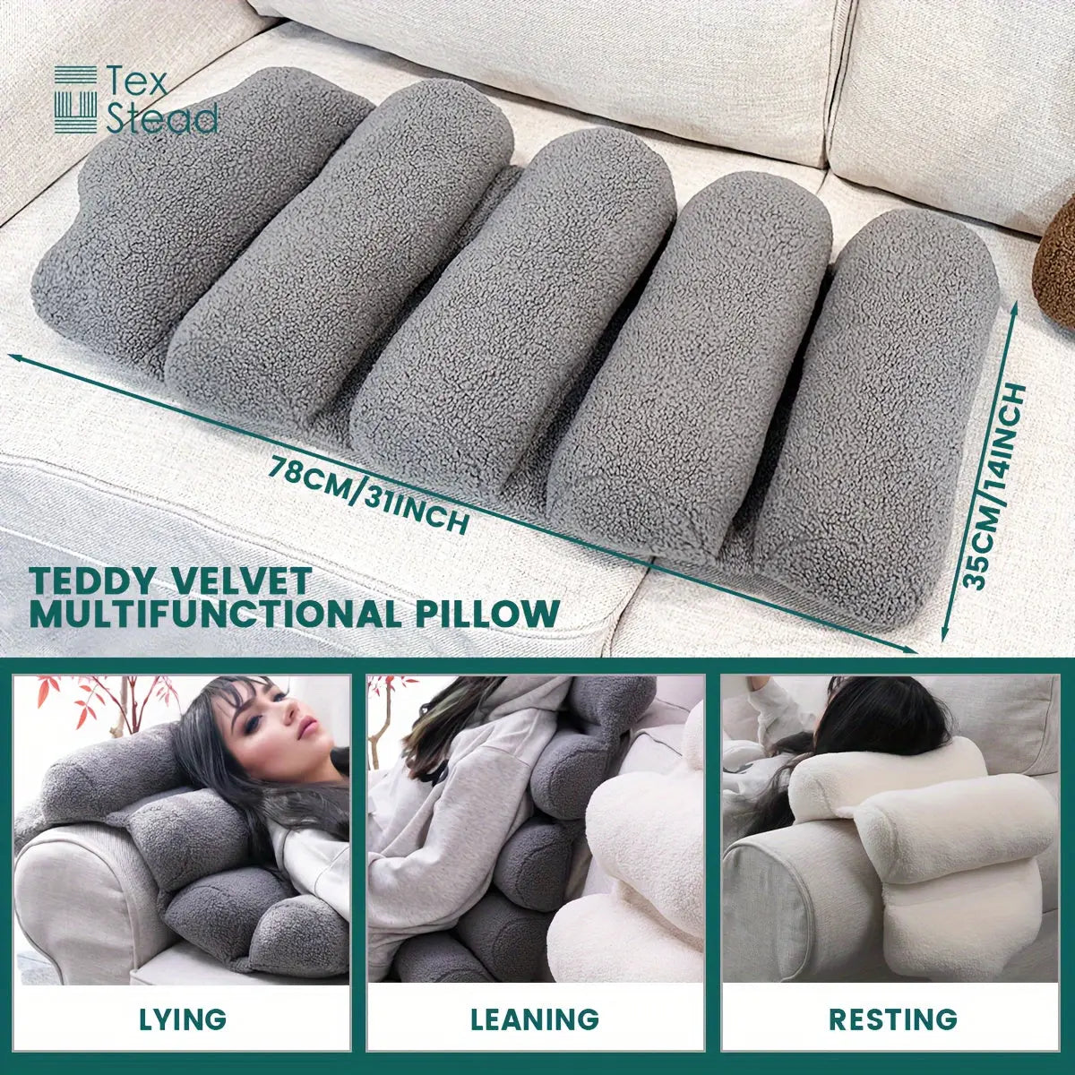 Adjustable & Breathable Lumbar Support Pillow for Back Sleepers - Comfortable All-Season, 100% Polyester, Machine-Washable for Office and Home dealsjust