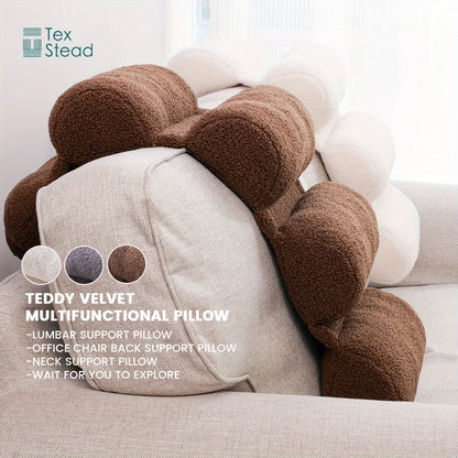 Adjustable & Breathable Lumbar Support Pillow for Back Sleepers - Comfortable All-Season, 100% Polyester, Machine-Washable for Office and Home dealsjust