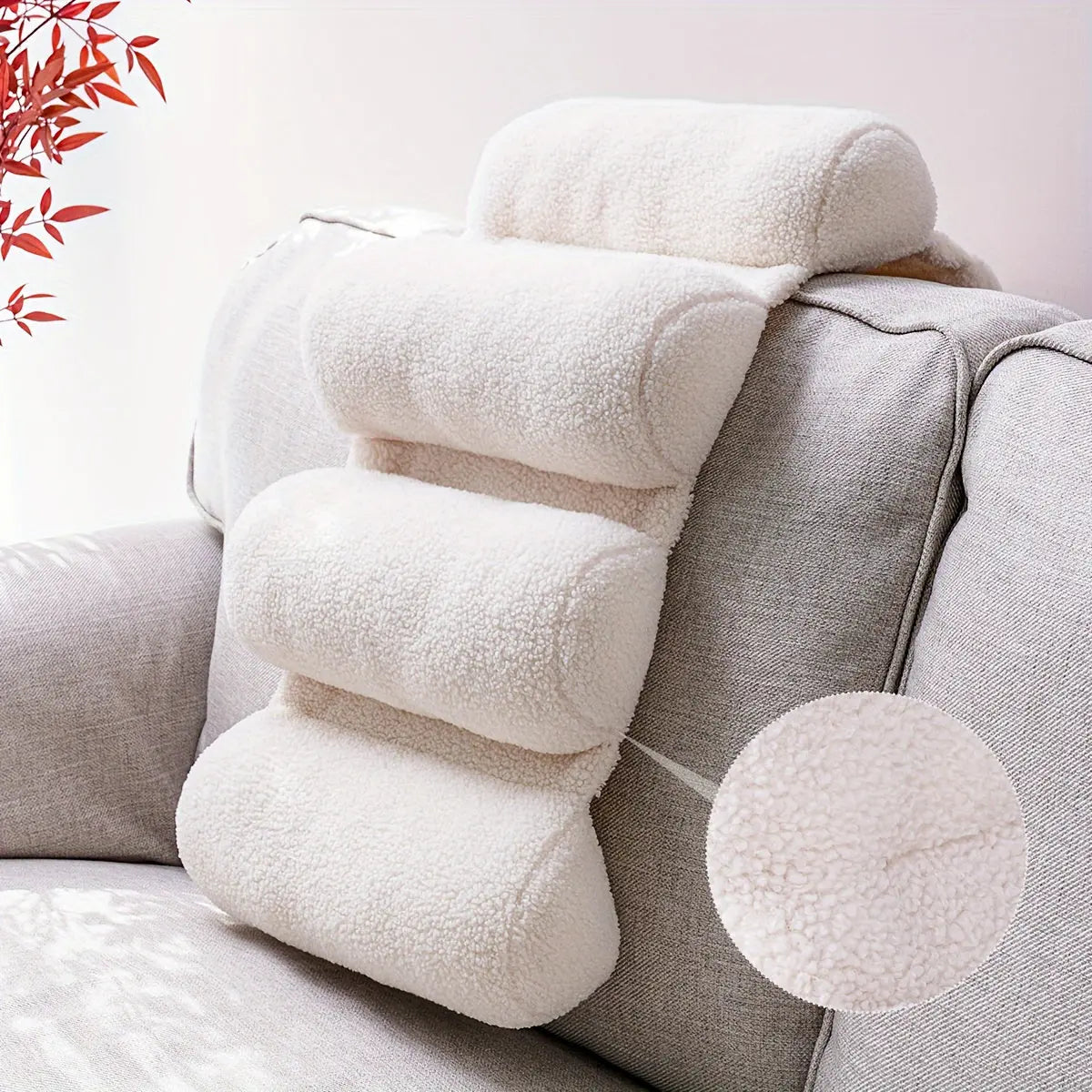 Adjustable & Breathable Lumbar Support Pillow for Back Sleepers - Comfortable All-Season, 100% Polyester, Machine-Washable for Office and Home dealsjust