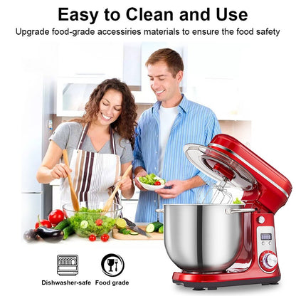BioloMix Kitchen Food Stand Mixer, Blender, Quiet Motor, Cream Egg Whisk, Whip Dough Kneader, 6-Speed, 1200 W, 6 L, DC