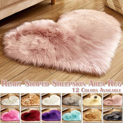 Heart Shape Fluffy Rugs Washable Faux Fur Rug For Kids Bedroom Home Decoration Sofas Cushions Mat Soft Carpet Sheepskin Rug D30