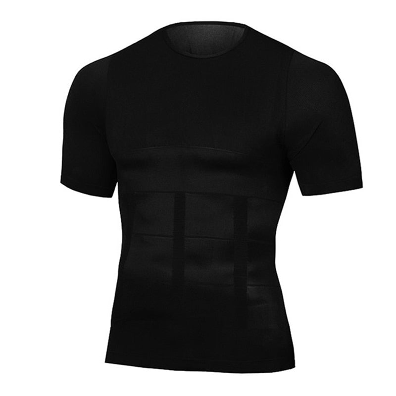 Classix Men Body Toning T-Shirt Slimming Body Shaper Corrective Posture Belly Control Compression Man Modeling Underwear Corset Black