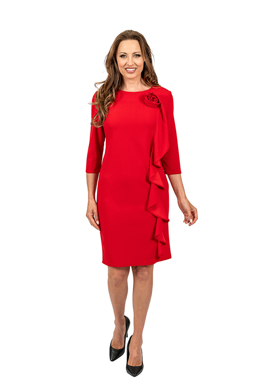 Lauren Flower Ruffle Dress