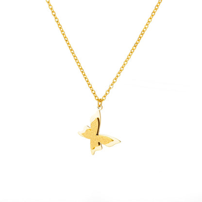 Vintage Butterfly Necklace For Women Stainless Steel Blade Snake Chains Aesthetic Charms Choker Women jewelry Gift To Mujer Gold Plated 2 43cm