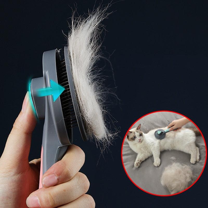 Pettine per gatti spazzola per peli di animali domestici rimuove pettine per cani e gatti Pet Grooming detergente per capelli pulizia Pet Dog Cat Supplies spazzola per gatti autopulente