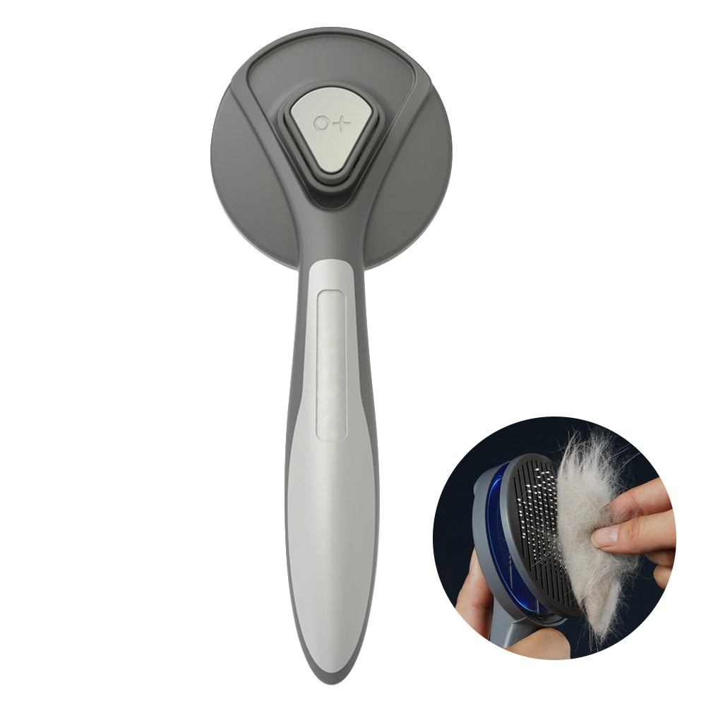Pettine per gatti spazzola per peli di animali domestici rimuove pettine per cani e gatti Pet Grooming detergente per capelli pulizia Pet Dog Cat Supplies spazzola per gatti autopulente GRAY