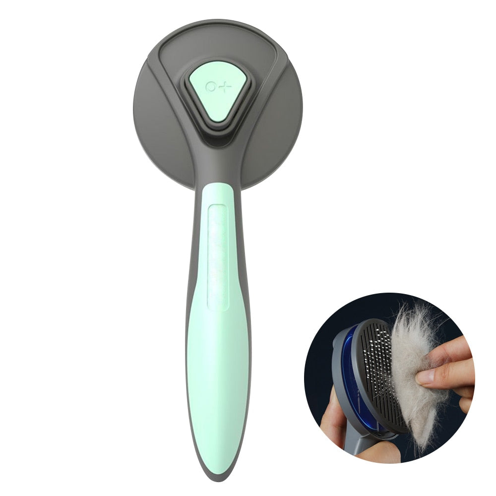 Pettine per gatti spazzola per peli di animali domestici rimuove pettine per cani e gatti Pet Grooming detergente per capelli pulizia Pet Dog Cat Supplies spazzola per gatti autopulente green