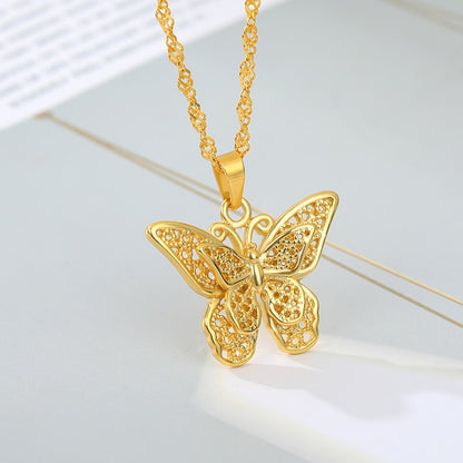 Vintage Butterfly Necklace For Women Stainless Steel Blade Snake Chains Aesthetic Charms Choker Women jewelry Gift To Mujer Gold Plated 3 43cm