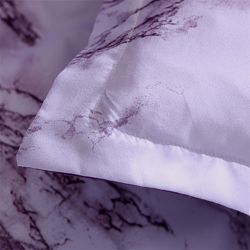 3pcs Marble Duvet Cover Set (1 Duvet Cover + Pillowcase), Soft Microfiber Bedding For All Season, Blanket For Bedroom