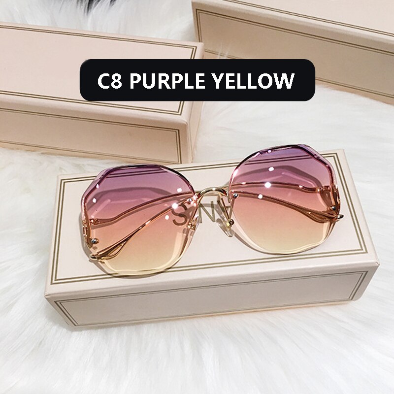 Elevate Your Look with Stylish, Oversized Square Sunglasses for Women! PURPLE YELLOW