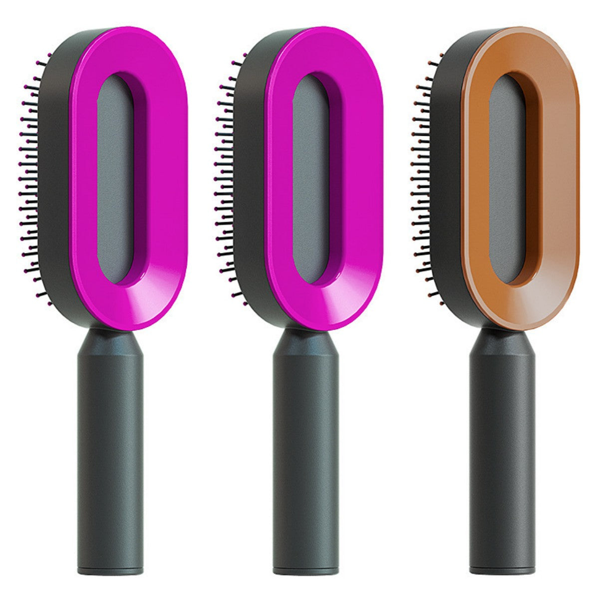 Self Cleaning Hair Brush For Women One-key Cleaning Hair Loss Airbag Massage Scalp Comb Anti-Static Hairbrush Set Y