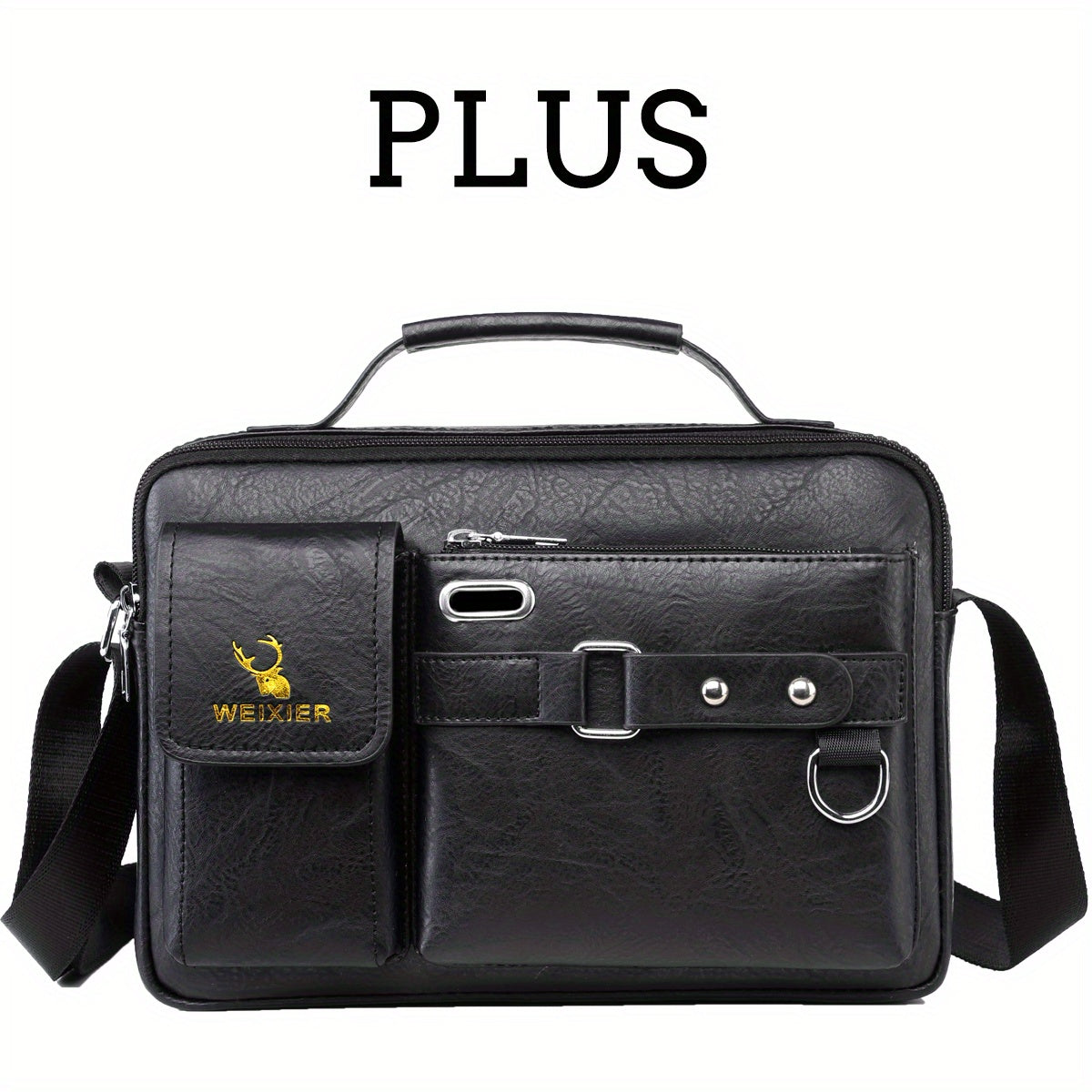 Men's Shoulder Bag: Business Satchel, Crossbody, and Casual Bag for Boys and Men Black Plus Size
