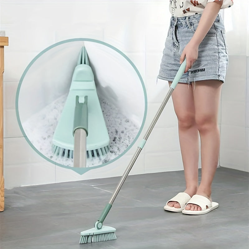 1pc Floor Scrub Brush Shower Scrubber Cleaning Bath Tub And Tile Scrubber Brush Long Handle Detachable Stiff Bristles For Cleaning Shower Bathroom Kitchen Balcony Wall 37.4” Length