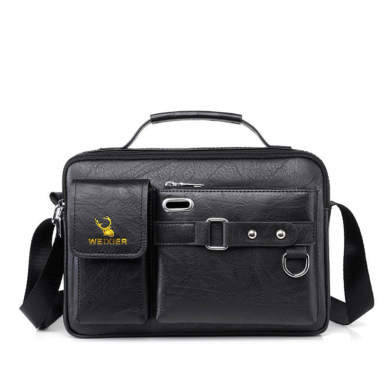 Men's Shoulder Bag: Business Satchel, Crossbody, and Casual Bag for Boys and Men Black