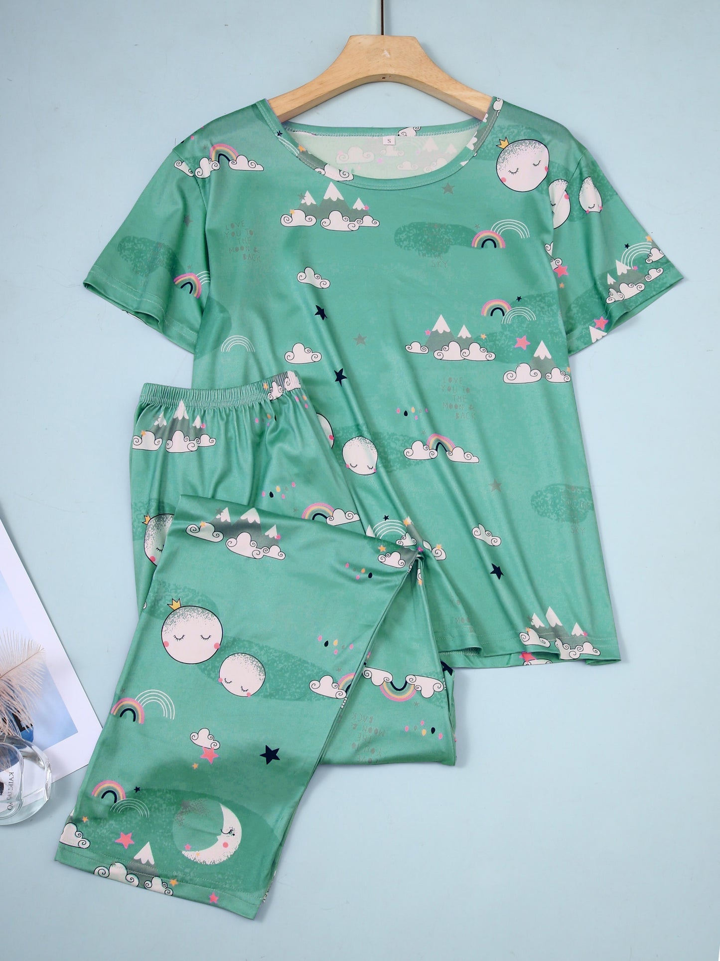 Charming Rainbow Moon Womens Pajamas