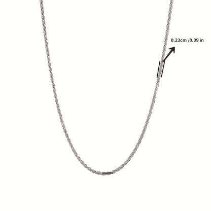 Stunning Silver Twisted Rope Chain Necklace Ideal for DIY Pendant