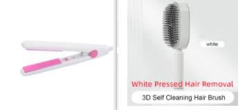 Self Cleaning Hair Brush For Women One-key Cleaning Hair Loss Airbag Massage Scalp Comb Anti-Static Hairbrush White Pressed Hair Removalset1