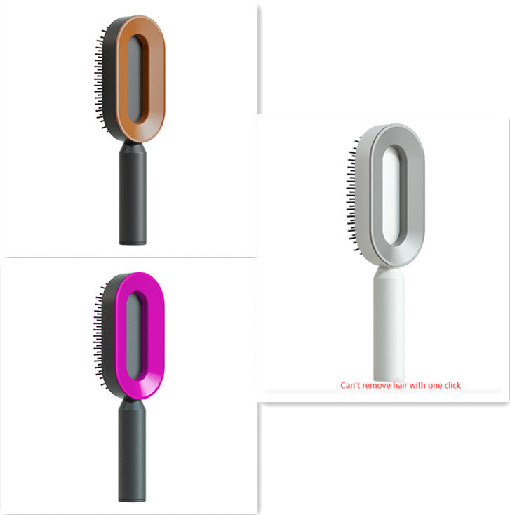 Self Cleaning Hair Brush For Women One-key Cleaning Hair Loss Airbag Massage Scalp Comb Anti-Static Hairbrush Set K
