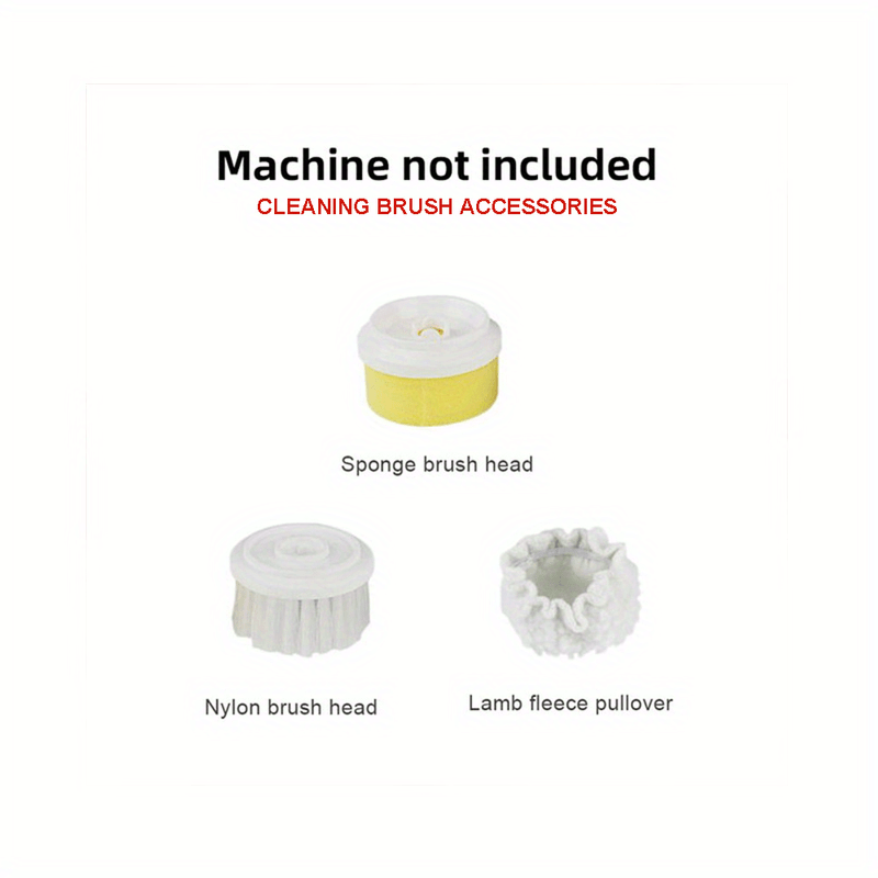 Wireless Electric Cleaning Brush, Housework Kitchen Dishwashing Brush, For Bathtub Tile Cleaning 3 Pcs Brush Head Set