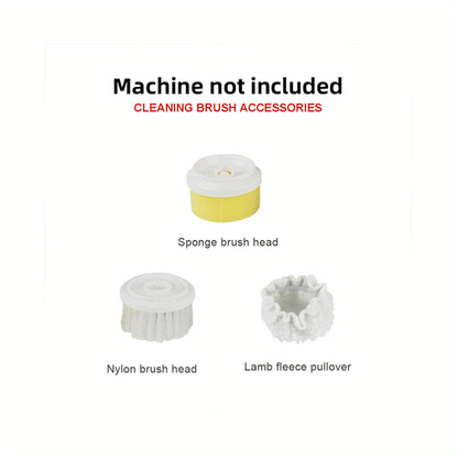 Wireless Electric Cleaning Brush, Housework Kitchen Dishwashing Brush, For Bathtub Tile Cleaning 3 Pcs Brush Head Set