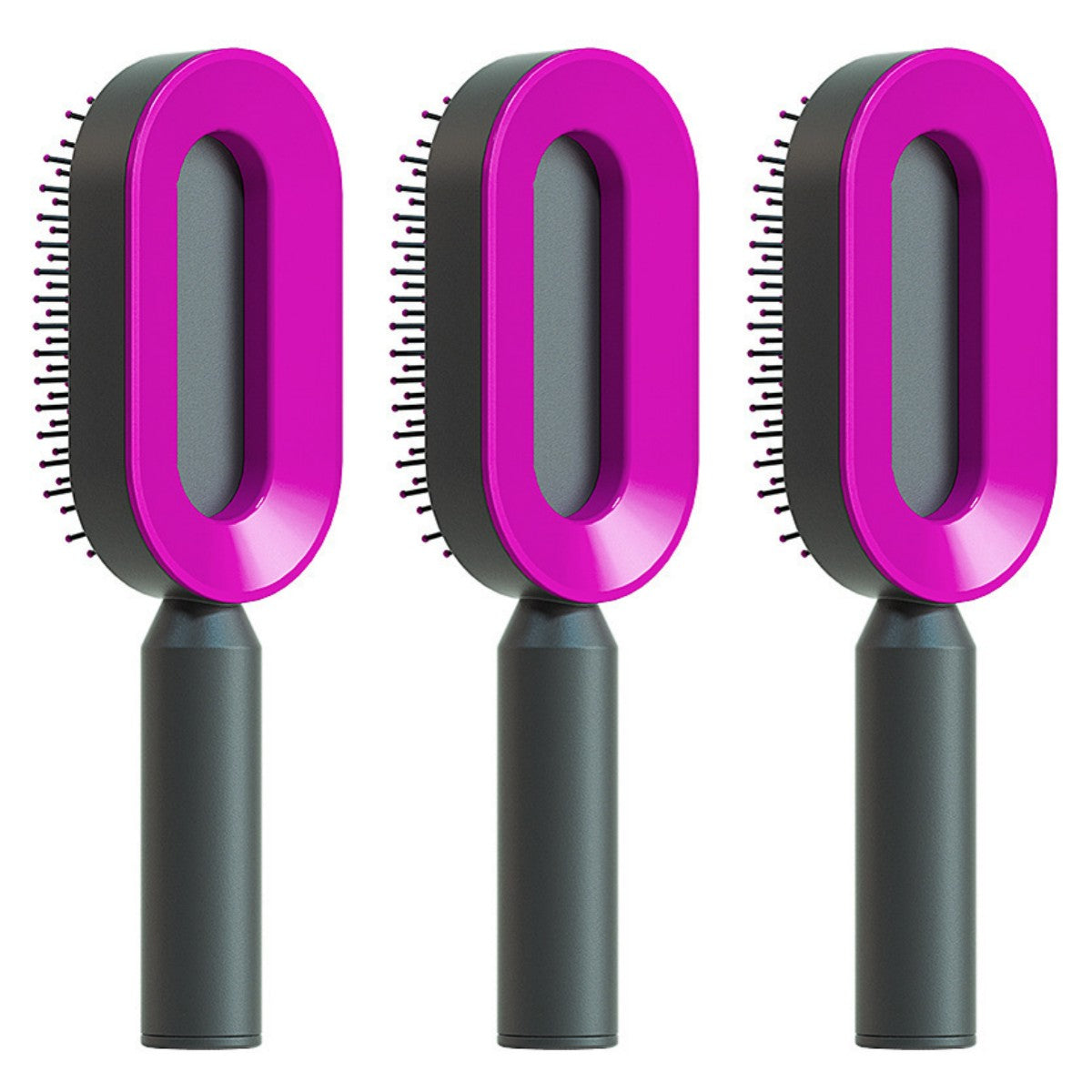 Self Cleaning Hair Brush For Women One-key Cleaning Hair Loss Airbag Massage Scalp Comb Anti-Static Hairbrush Set S