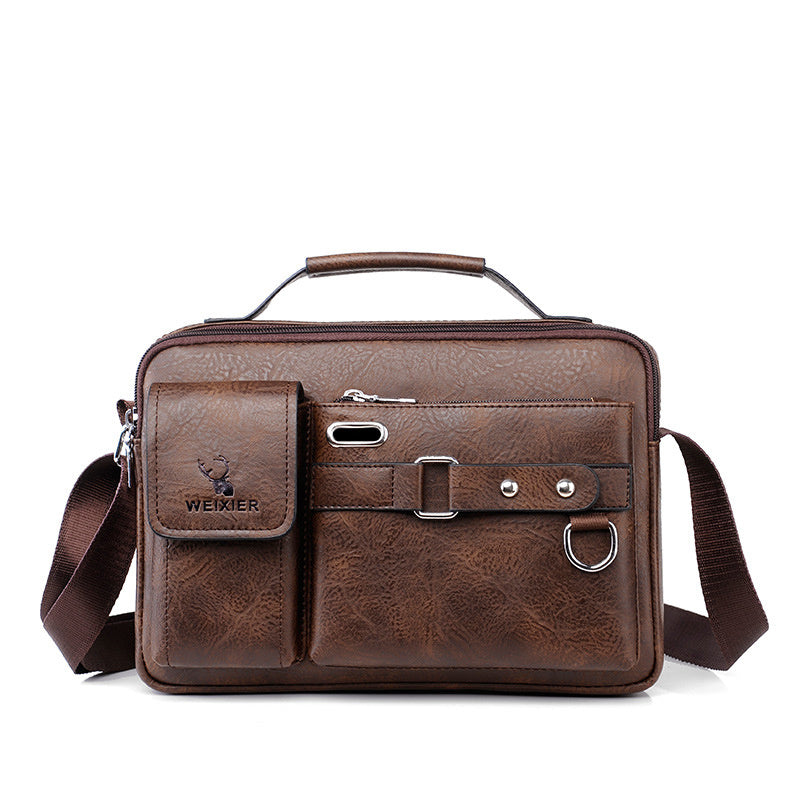 Men's Shoulder Bag: Business Satchel, Crossbody, and Casual Bag for Boys and Men Dark Brown
