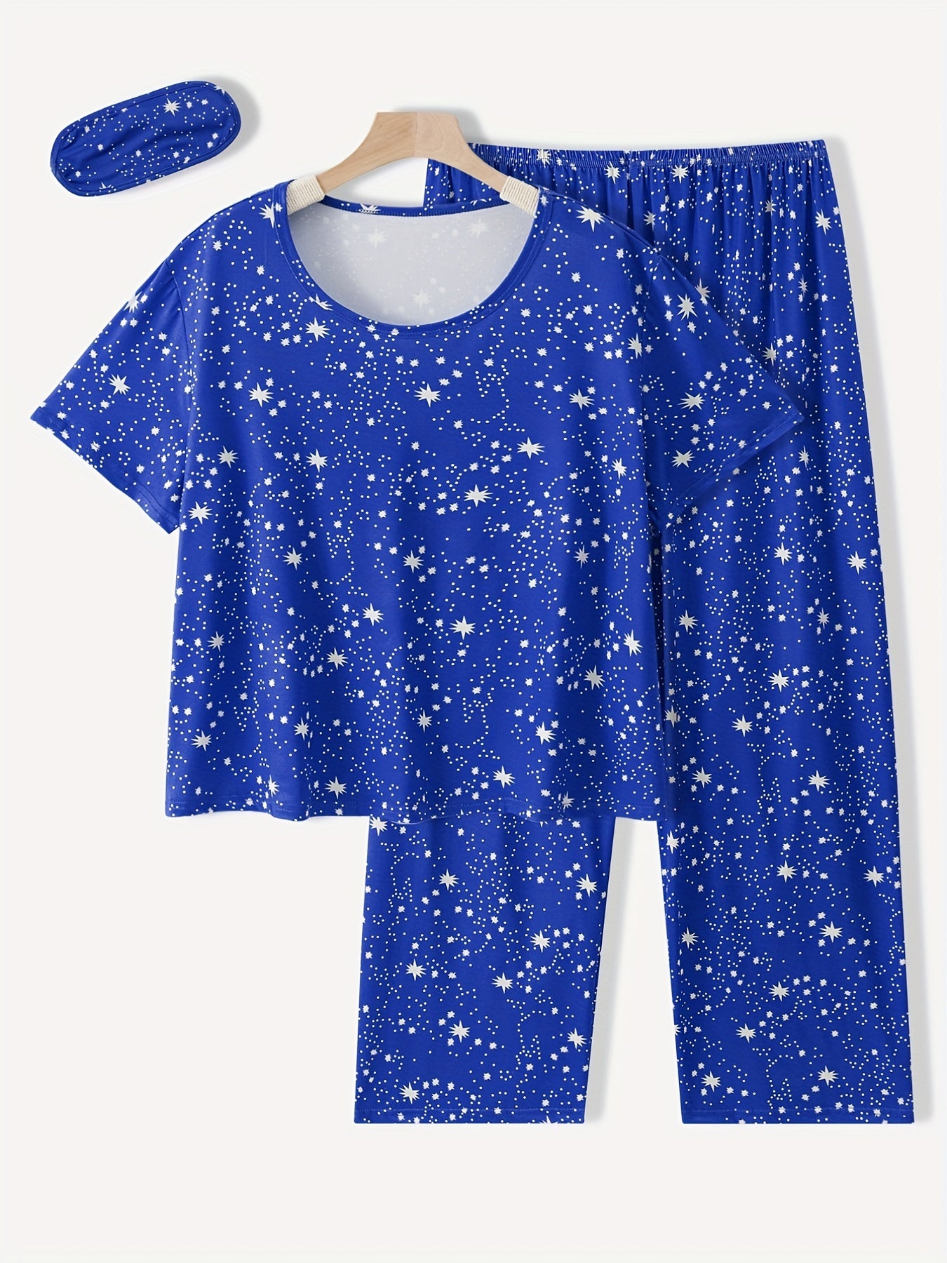 Galaxy Print PlusSize Pajama Set