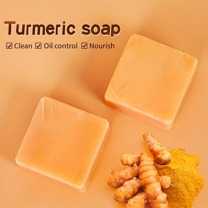Natural Turmeric Soap Bar For Face & Body,Turmeric Skin Soap Wash For Dark Spot, Intimate Areas, UnderarmsTurmeric Face Soap Reduces Acne & Cleanses Skin