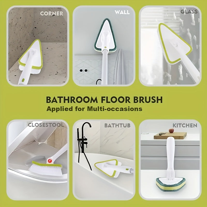 2 In 1 Cleaning Brush Tub And Tile Scrubber Brush Sponge With 46 Extendable Long Lightweight Handle Detachable Stiff Bristl