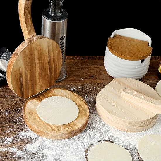 1pc Wooden Manual Dough Press Roller Corn Tortilla Dumpling Skin Bun Skin Press Mold Kitchen Baking Pastry Maker Press Board Noodle Machine Tool Kitchen Tools