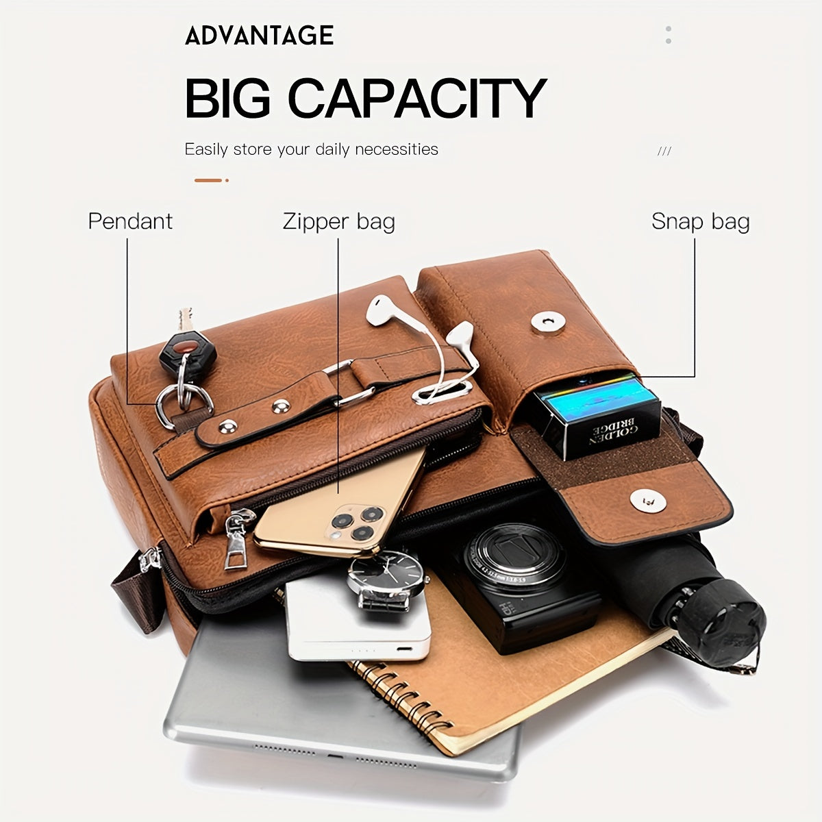 Men's Shoulder Bag: Business Satchel, Crossbody, and Casual Bag for Boys and Men