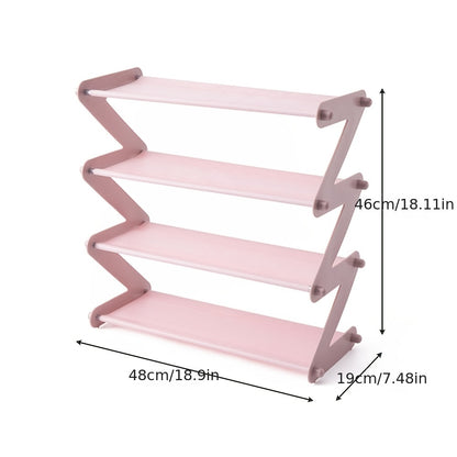 1pc Simple Shoe Rack Assembly Z-Type Household Dormitory