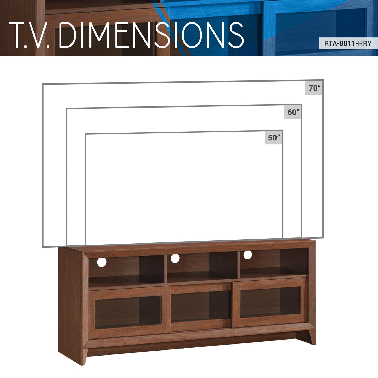 Techni Mobili Modern TV Stand with Storage for TVs Up To , Hickory