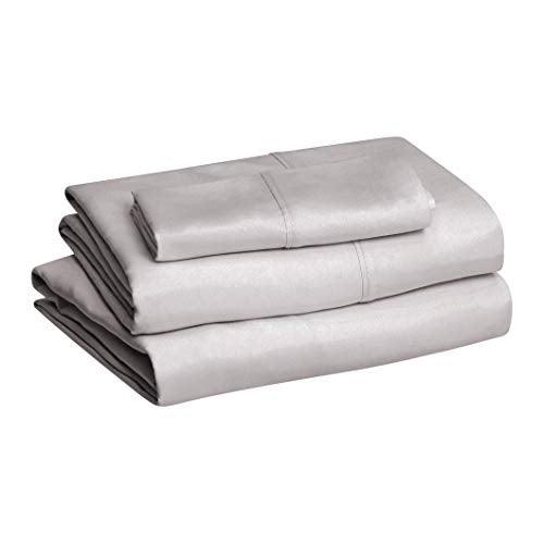 Amazon Basics Lightweight Soft Microfiber Sheet Set with 16-Inch Deep Pockets - Twin, Dark Gray, 4-Pack