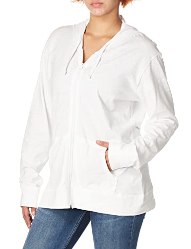 womens Slub Jersey fashion hoodies, White, X-Large US