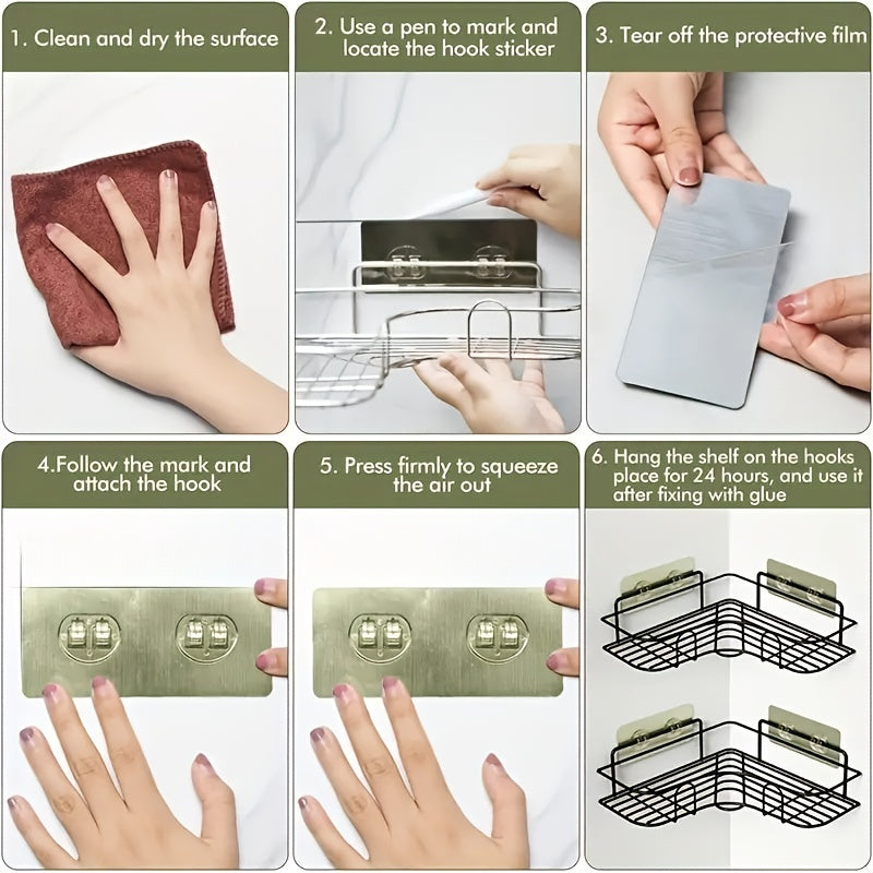 Upgrade Your Bathroom with This Stylish 1pc Triangle Storage Rack!