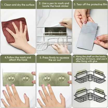 Upgrade Your Bathroom with This Stylish 1pc Triangle Storage Rack!