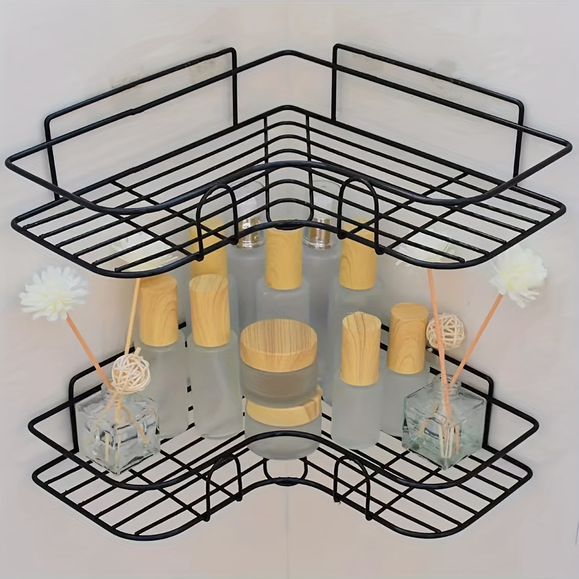Upgrade Your Bathroom with This Stylish 1pc Triangle Storage Rack!