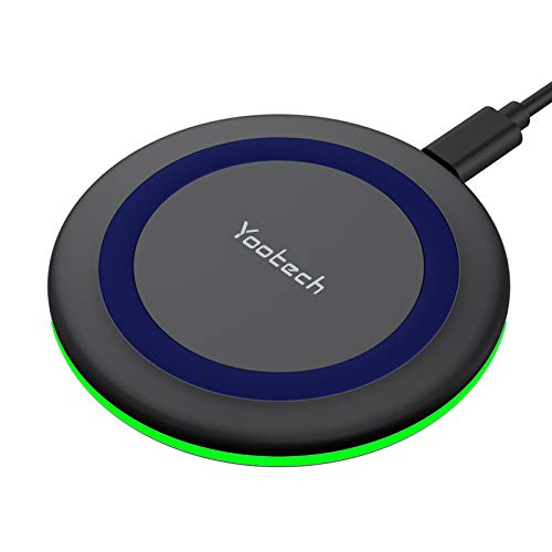 Yootech Wireless Charger, Qi-Certified 10W Max Fast Wireless Charging Pad Compatible with iPhone 12/12 Mini/12 Pro Max/SE 2020/11 Pro Max,Samsung Galaxy S21/S20/Note 10/S10,AirPods Pro(No AC Adapter)