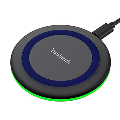 Yootech Wireless Charger, Qi-Certified 10W Max Fast Wireless Charging Pad Compatible with iPhone 12/12 Mini/12 Pro Max/SE 2020/11 Pro Max,Samsung Galaxy S21/S20/Note 10/S10,AirPods Pro(No AC Adapter)