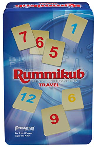 Rummikub in Travel Tin - The Original Rummy Tile Game by Pressman, Blue (B07GLGBW9X) Default Title