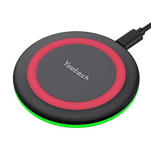 Yootech Wireless Charger, Qi-Certified 10W Max Fast Wireless Charging Pad Compatible with iPhone 12/12 Mini/12 Pro Max/SE 2020/11 Pro Max,Samsung Galaxy S21/S20/Note 10/S10,AirPods Pro(No AC Adapter)