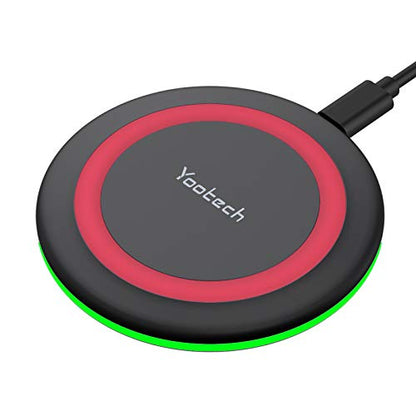 Yootech Wireless Charger, Qi-Certified 10W Max Fast Wireless Charging Pad Compatible with iPhone 12/12 Mini/12 Pro Max/SE 2020/11 Pro Max,Samsung Galaxy S21/S20/Note 10/S10,AirPods Pro(No AC Adapter)