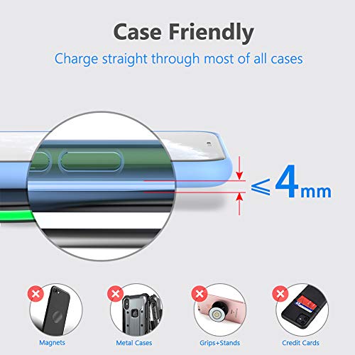 Yootech Wireless Charger, Qi-Certified 10W Max Fast Wireless Charging Pad Compatible with iPhone 12/12 Mini/12 Pro Max/SE 2020/11 Pro Max,Samsung Galaxy S21/S20/Note 10/S10,AirPods Pro(No AC Adapter)