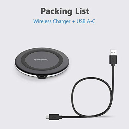 Yootech Wireless Charger, Qi-Certified 10W Max Fast Wireless Charging Pad Compatible with iPhone 12/12 Mini/12 Pro Max/SE 2020/11 Pro Max,Samsung Galaxy S21/S20/Note 10/S10,AirPods Pro(No AC Adapter)