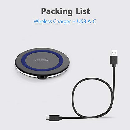 Yootech Wireless Charger, Qi-Certified 10W Max Fast Wireless Charging Pad Compatible with iPhone 12/12 Mini/12 Pro Max/SE 2020/11 Pro Max,Samsung Galaxy S21/S20/Note 10/S10,AirPods Pro(No AC Adapter)